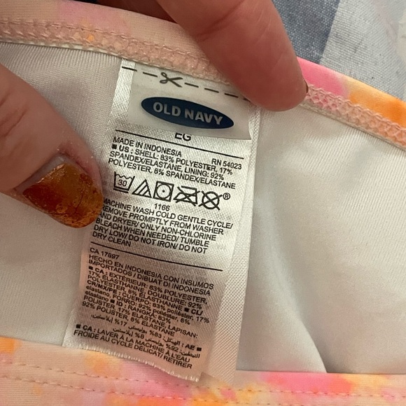 Youth Old Navy Girls bikini bottom pink Orange size XL spandex hipster elastic - Picture 6 of 7